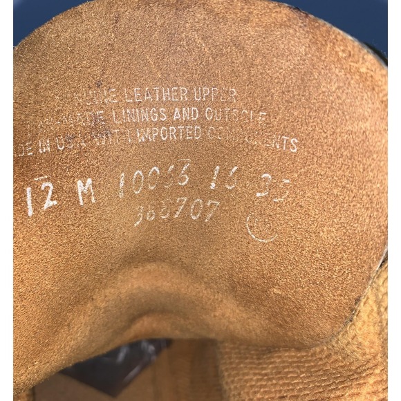 Vintage Timberland Boots Mens 12 Beige Leather Combat Ankle Work Made USA 10066 main image 10